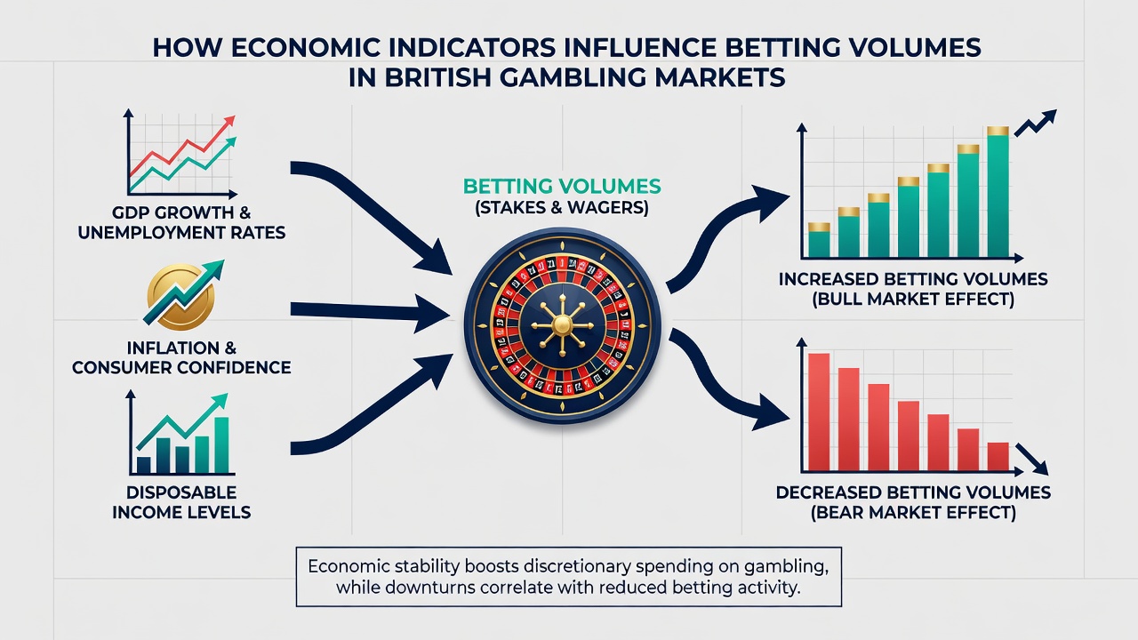 Chart illustrating unemployment trends and corresponding changes in British betting participation